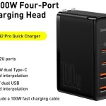 شارژر دیواری سریع چهار پورت و کابل تایپ سی بیسوس Baseus GaN2 Pro Quick Charger 2U+2C 100W