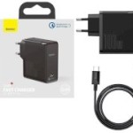شارژر دیواری سریع تایپ سی بیسوس Baseus GaN2 Fast Charger 100W TZCCGAN-L01