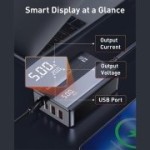 پاور هاب سوپر فست شارژ تایپ سی و یو اس بی 100 وات الدنیو LDNIO A4809C 100W GaN Super Fast Charger
