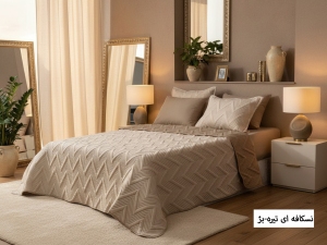 ست روتختی بهاره ساده پنبه‌دوزی یکنفره  4 تکه-رنگبندی قابل انتخاب