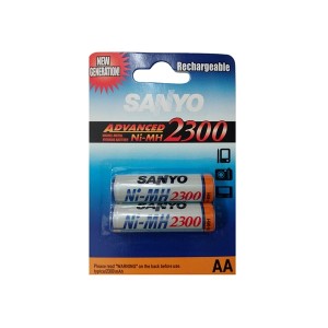 باتری قلمی قابل شارژ SANYO مدل HR-3U ظرفیت 2300 میلی آمپر NiMH AA