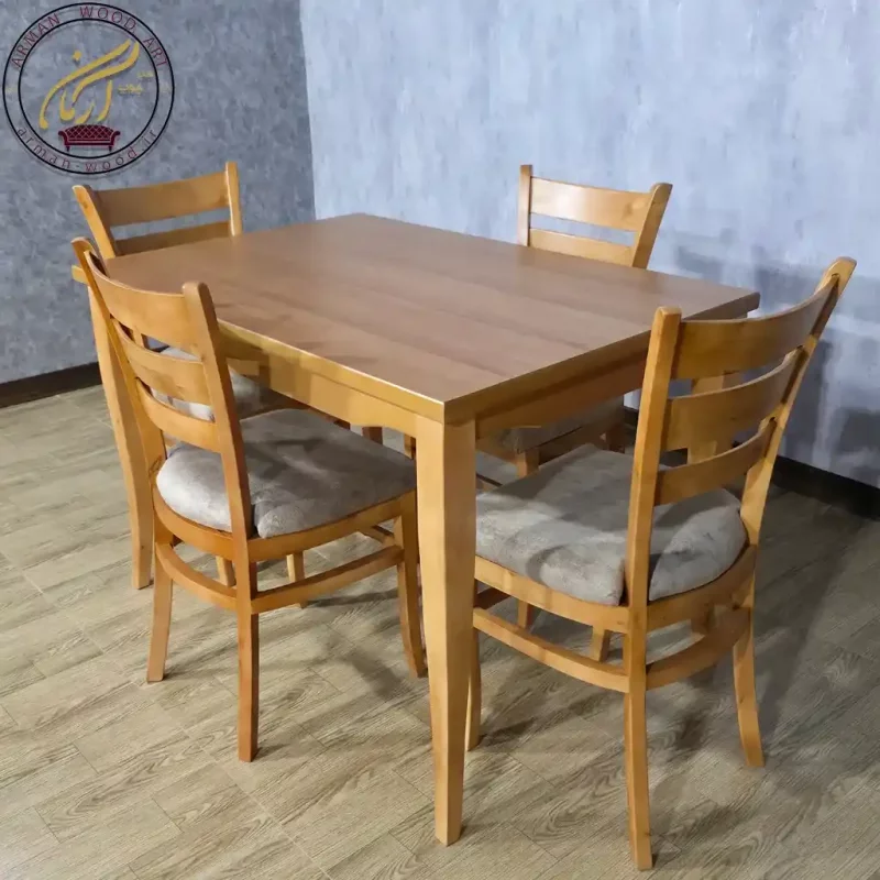 میز ناهار خوری چوبی 4 نفره تارا - 1621