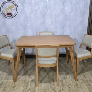 میز ناهار خوری چوب راش 4 نفره مانلیا و تفنگی