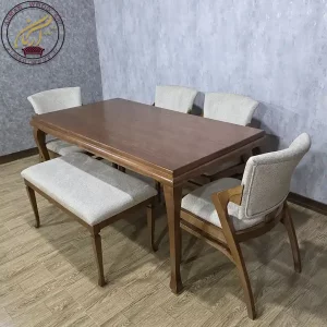میز ناهار خوری ۶ نفره مدل پیچک با نیمکت - 1622