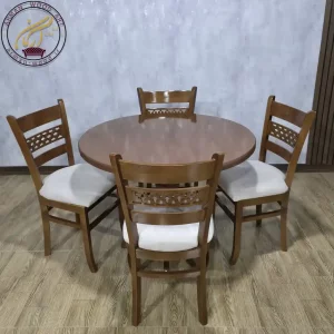 میز ناهار خوری گرد 4 نفره گلدانی و پازل  - 1642