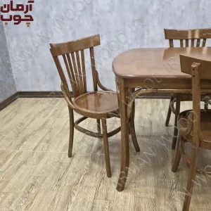 میز و صندلی لهستانی ۴ نفره مدل 5 تیره