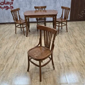 تولیدی میز و صندلی لهستانی ۴ نفره مدل 5 تیره