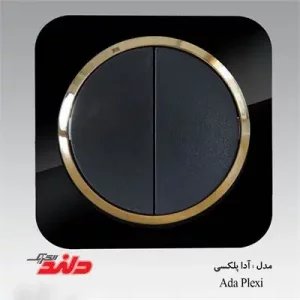 کلید و پریز مشکی مات زه طلایی دلند مدل آدا