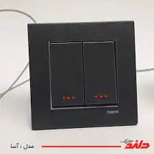 کلید و پریز مشکی مات دلند مدل آسا