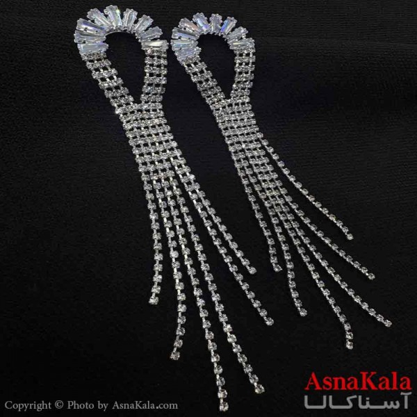 گوشواره استیل مینیمال دخترانه مدل  آویزی جواهری کد GSH151033W