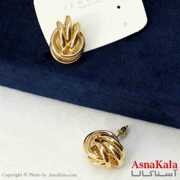 گوشواره استیل مینیمال زنانه مدل گره ای  کد GSH151112W