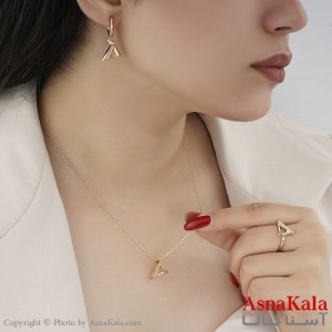 نیم ست زنانه ژوپینگ مدل مثلث طرح طلا کد NIM14458W