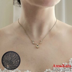 گردنبند تلسکوپی دوستت دارم به صد زبان دنیا طرح شاخ گوزن نگیندار کد GNB16671W