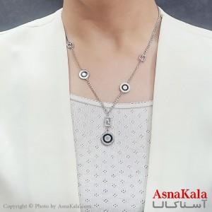 گردنبند دخترانه استیل  ورساچه نقره ای کد GNB16755W