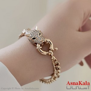 دستبند نگینی ترند برند ژوپینگ Xuping مدل کارتیر کله ببر نگیندار کد DSB18548W