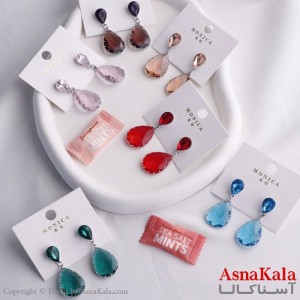 گوشواره آویز زنانه مدل اشکی استیل 316 کد GSH15581W