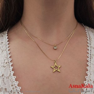 گردنبند مینیمال دخترانه استیل316 مدل دولاین ستاره کد GNB16856W