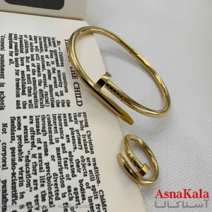 نیم ست زنانه شامل انگشتر و دستبند  استیل 316 مدل  میخی کد NIM14576W
