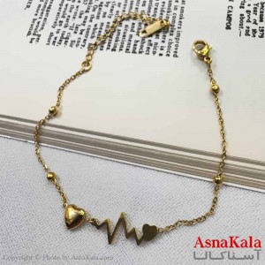 دستبند دخترانه مینیمال مدل ضربان طلایی  کد DSB18625W