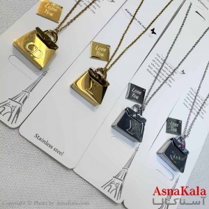 گردنبند دخترانه استیل 316 مدل کیف عشق کد GNB161012W