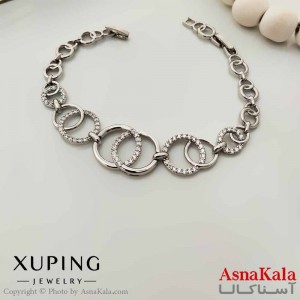 دستبند زنانه ترند برند ژوپینگ Xuping مدل حلقه ای کد DSB18664W