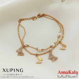دستبند زنانه ترند برند ژوپینگ Xuping مدل دو لاین پروانه کد DSB18673W