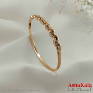بنگل مینیمال دخترانه ژوپینگ مدل برگ نگینی کد DSB18709W