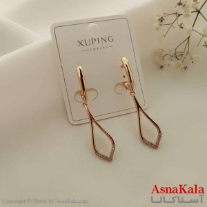 گوشواره آویزی زنانه مدل لوزی طلایی ژوپینگ کد GSH15724W