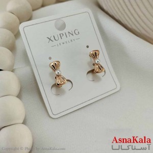 گوشواره میخی زنانه مدل پاپیون ژوپینگ کد GSH15768W