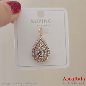 گردنبند ژوپینگ دخترانه مدل اشک فول نگین  کد GNB161168W