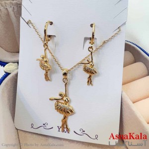 نیم ست زنانه شامل گردنبند و گوشواره  YSX مدل باله کد NIM14669W