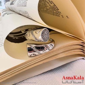 انگشتر YSX مدل دو گوی نقره ای  کد ANG19749W