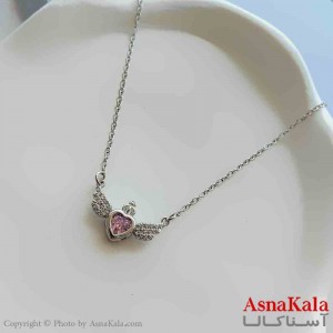 گردنبند زنانه استیل مینیمال مدل قلب بالدار کد GNB161364W