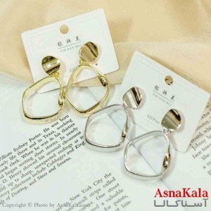 گوشواره  استیل مینیمال زنانه مدل گرد دفرمه کد GSH151144W