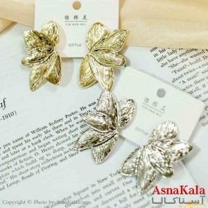 گوشواره  استیل مینیمال زنانه مدل گل برگ کد GSH151147W