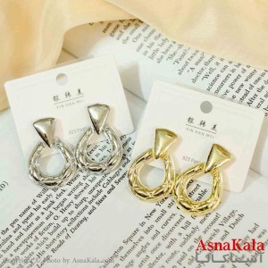 گوشواره  استیل مینیمال زنانه مدل دایره آویزی کد GSH151148W