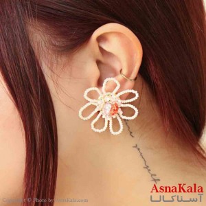 گوشواره استیل مینیمال زنانه مدل گل مرواریدی کد GSH151159W