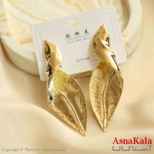 گوشواره استیل مینیمال زنانه مدل برگ پیچی کد GSH151168W