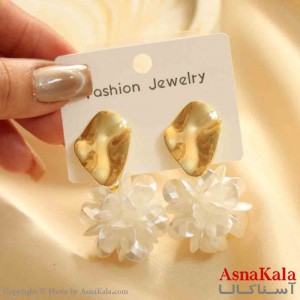 گوشواره استیل مینیمال زنانه مدل برفی  کد GSH151171W