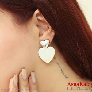 گوشواره استیل مینیمال زنانه مدل قلب نگین صدفی کد GSH151182W