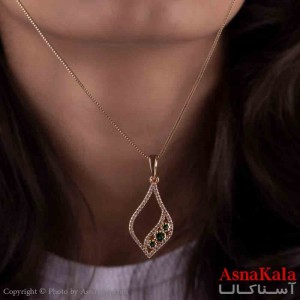 گردنبند زنانه شیک ژوپينگ  مدل هلالی طلایی کد GNB161403W