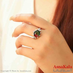 انگشتر زنانه استیل مینیمال مدل نگین رنگی  کد ANG19769W