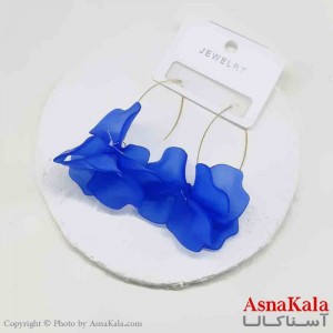 گوشواره استیل فانتزی زنانه مدل گلبرگ آبی کد GSH151261W