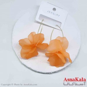 گوشواره استیل فانتزی زنانه مدل گلبرگ نارنجی کد GSH151267W