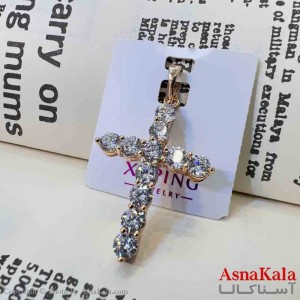 آویز ژوپینگ مینیمال دخترانه مدل صلیب نگینی  کد GNB161646W
