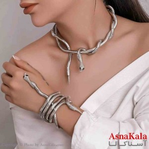 گردنبند ورشو دخترانه پینترستی استیل مدل مار  کد GNB161678W