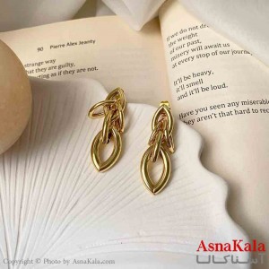 گوشواره  استیل مینیمال زنانه مدل لوز خاص میخ نقره با آبکاری درجه یک کد GSH151622W