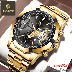 ساعت مردانه FNGEEN مقاوم دربرابر آب  دارای روز شمار موتور کوارتز  طرح کرنوگراف کد WTCH11315W