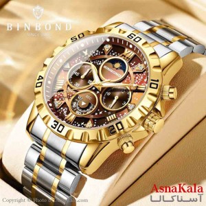 ساعت مردانه بین باند2025 مقاوم دربرابر آب قاب الماسی  کرنوگراف شب نما موتور کوارتز کد WTCH11318W