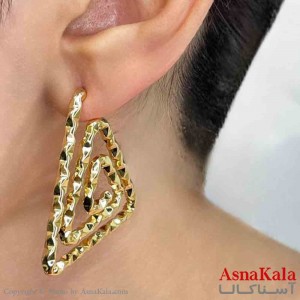 گوشواره دخترانه مینیمال طرح مثلث فشن رنگ طلایی کد GSH151770W